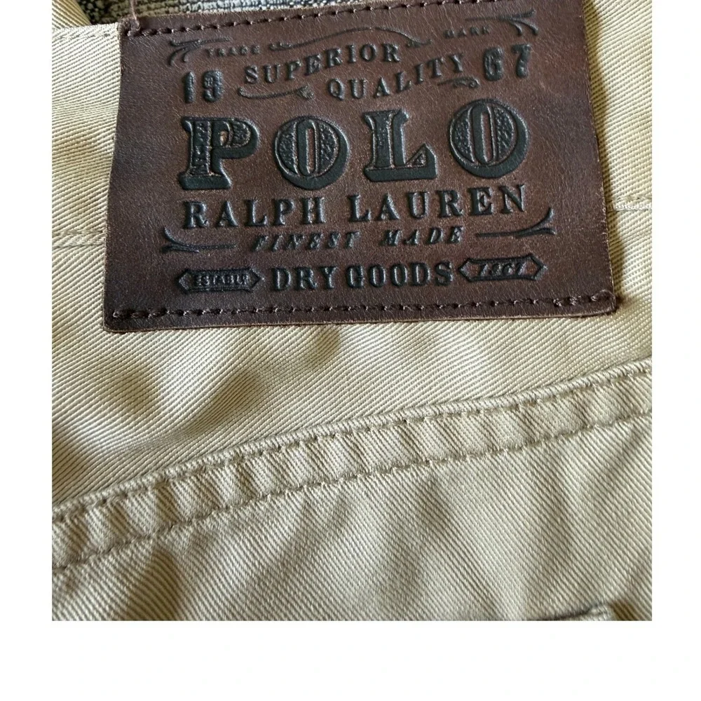 Polo Ralph Lauren Mens Khaki Chino Pants 40x32 Cotton Twill Straight Leg Tan